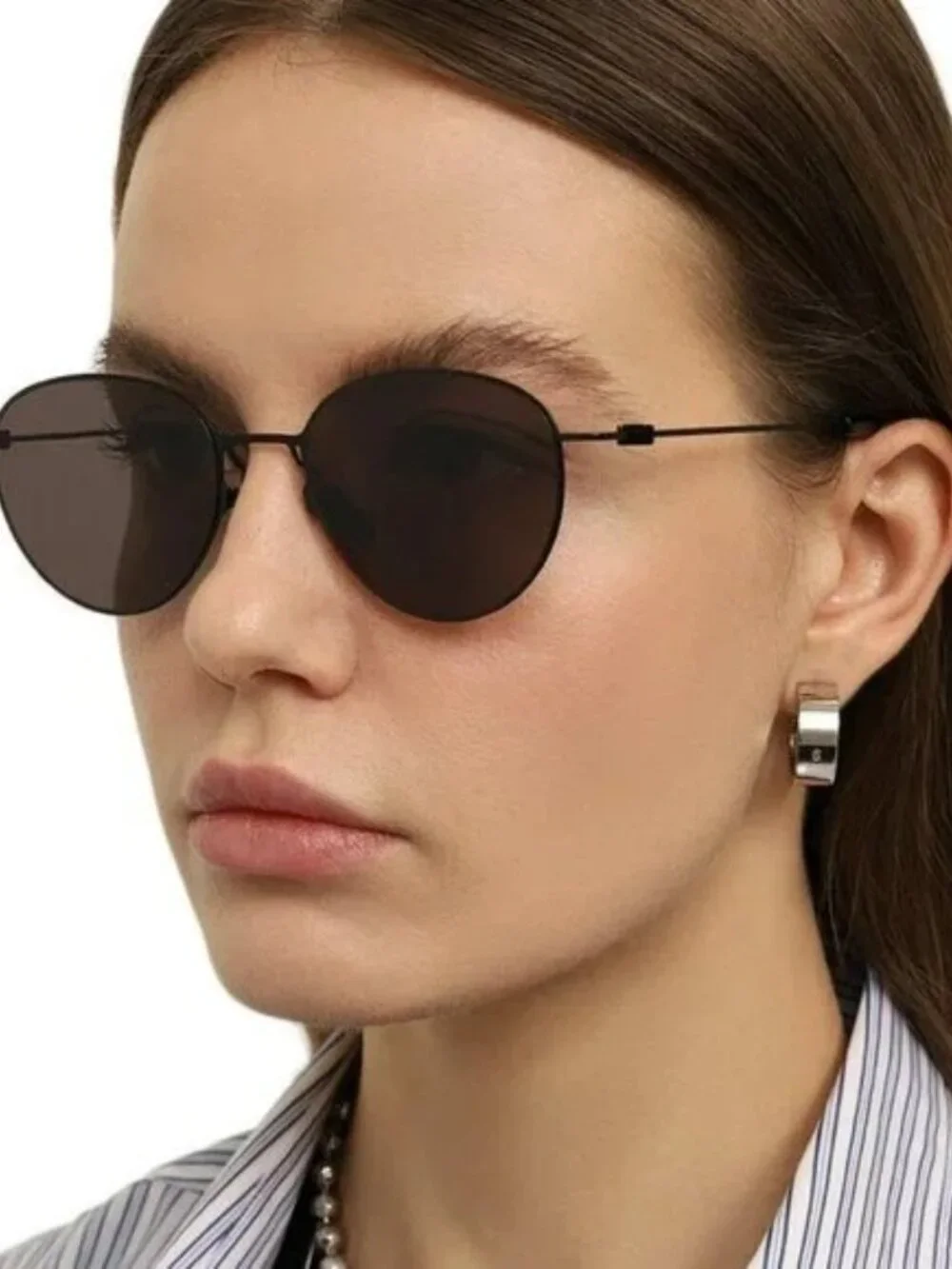 Bottega Veneta Unisex Sunglasses | Black Round Frame | Grey Lenses | BV1268S 001